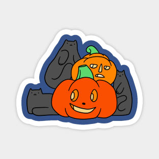 Cats and Pumpkins Magnet