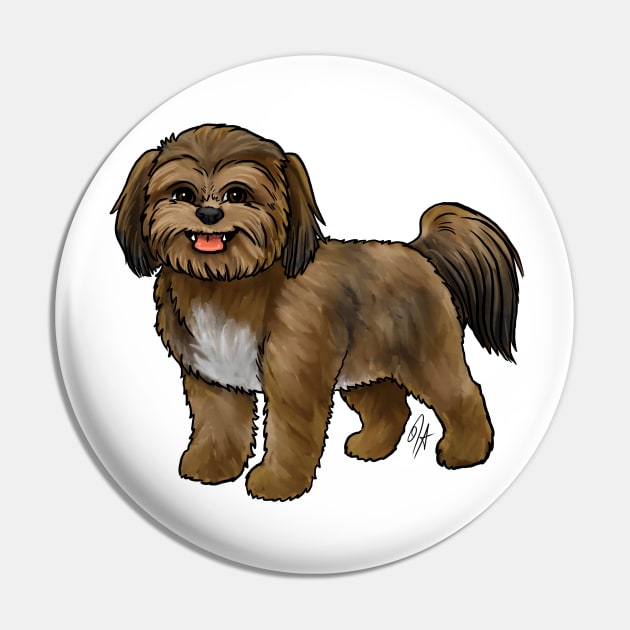 Dog - Shih Poo - Brown Pin by Jen's Dogs Custom Gifts and Designs