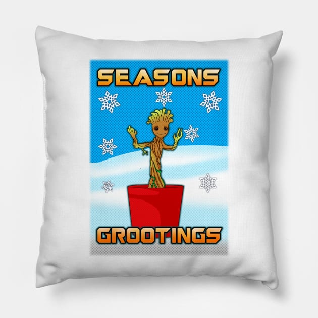 Seasons Grootings Pillow by SquareDog