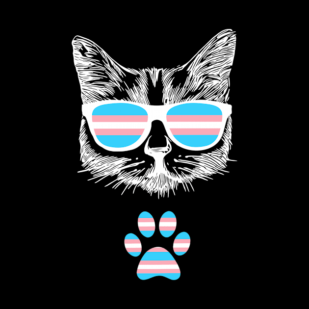 Transgender Pride Flag Cat Transgender Awareness Gift by Kimmicsts