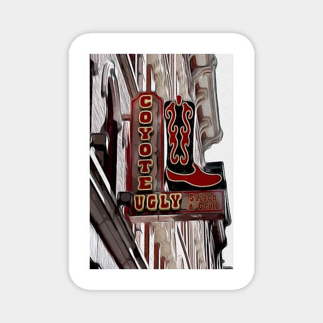 Coyote Ugly Saloon Sign Magnet by Debra Martz