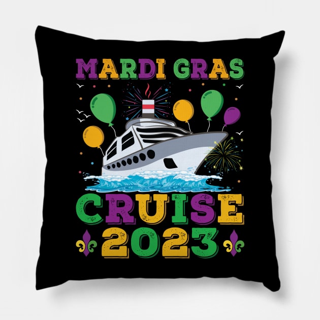 Mardi Gras Cruise 2023 Birthday Party Cruise Squad 2023 Pillow by Sowrav