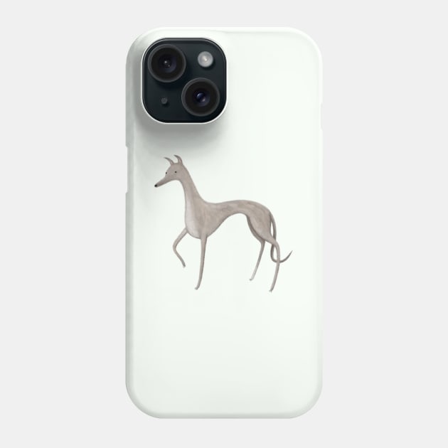 Whippet Portrait Phone Case by Sophie Corrigan