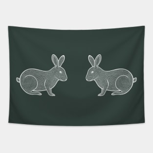 Rabbits in Love - cute and fun animal design - farm animals Tapestry