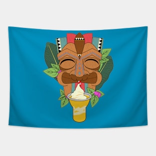 Tiki Totem Pineapple Whip Sip - No Text Variant Tapestry