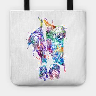 Human Back With Muscles Blue Purple Watercolor Gift Tote