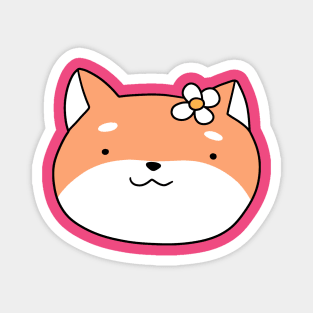 Flower Shiba Face Magnet