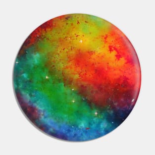 Tie Dye Nebula Galaxy Pin