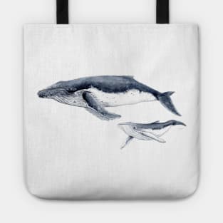 Humpback whale mother and baby Tote