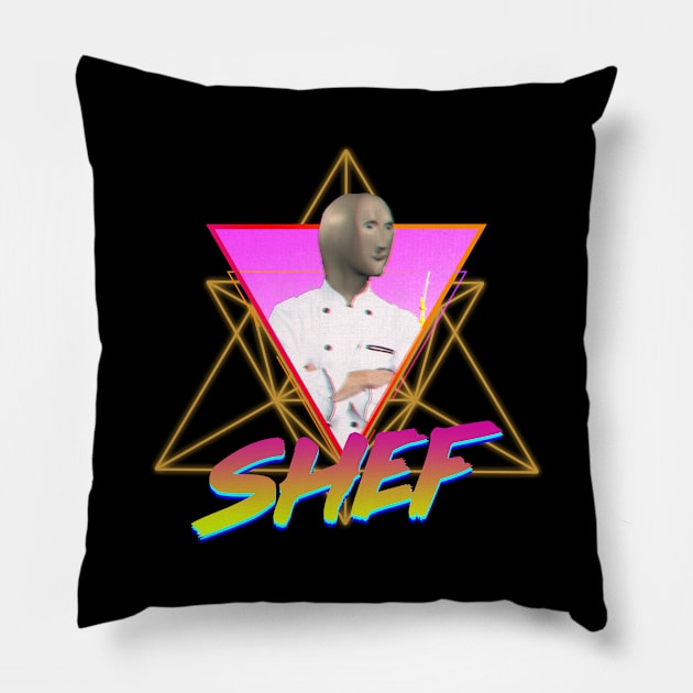 SHEF RETRO TRIANGLE Pillow by giovanniiiii