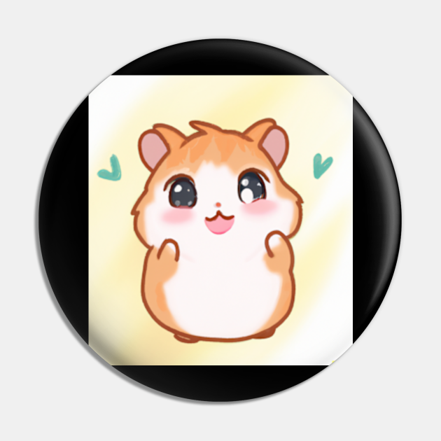 Anime Manga Art Style Cute Hamster Portrait 3 Anime Hamster Pin