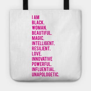 I Am Black, Beautiful, Woman. | African American | Black Lives | Black Women Matter Tote