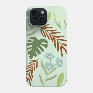 Leaf and Flower Pattern Phone Case