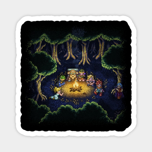 Chrono Camping PIxels Magnet by Kari Likelikes