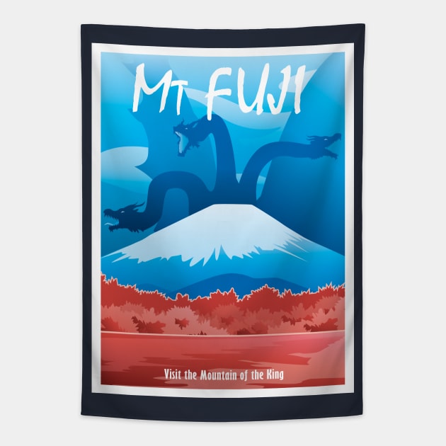 Mt. Fuji Travel Poster Tapestry by KCDragons