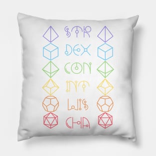 Character Abilities Dice Rainbow Pillow