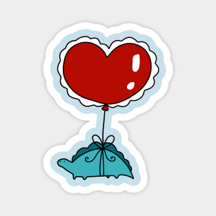 Heart Balloon Stegosaurus Magnet