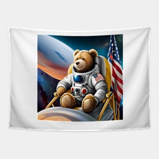 Teddy in a Space suit on the Moon Tapestry