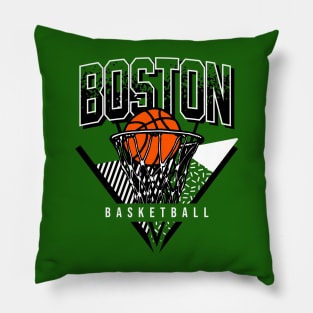 Boston Basketball 90s Throwback Pillow