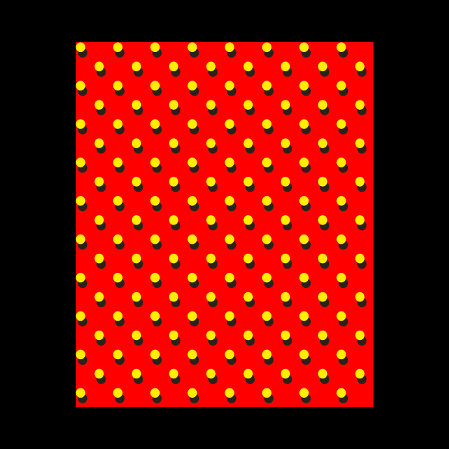 Yellow Polka Dots on Red by Brobocop