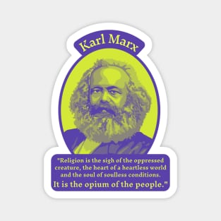 Karl Marx Portrait and Quote Magnet