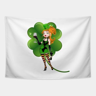 Green Lucky Witch in Mini Skirt Tapestry