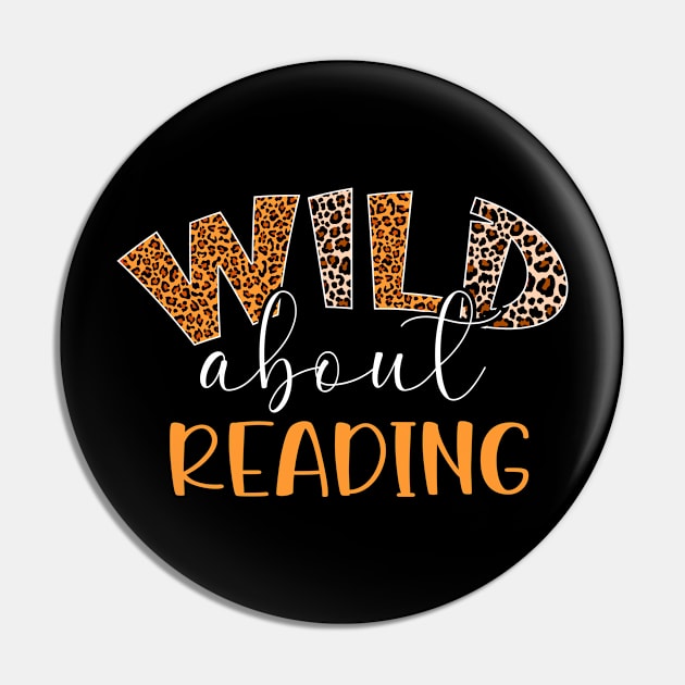 Wild About Reading Books Reader Lover Bookworm Librarian Men Pin by ArtbyJester