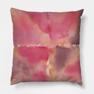 Pink, Orange, Purple Rectangles - Abstract Watercolor Painting Pillow