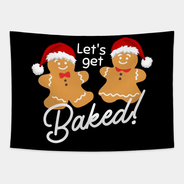 Lets Get Baked Gingerbread Christmas Tapestry by Illustradise