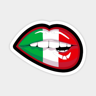 Italian flag lips biting Magnet