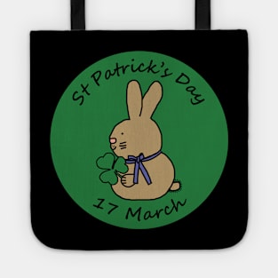 Bunny Rabbit and Shamrock St Patricks Day Tote