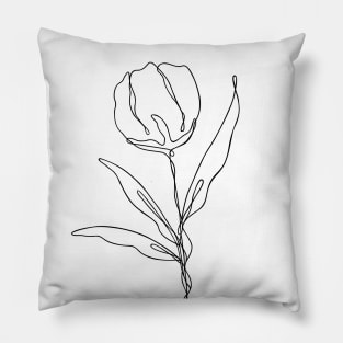 Wildflower Line Art | Floral Botanical Minimalist Lineart Pillow