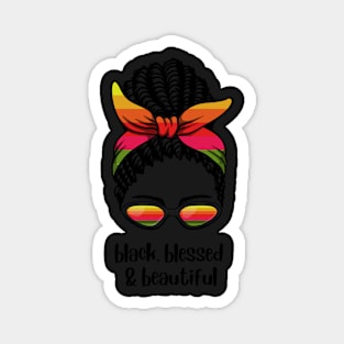 Playful Afro Black Woman Messy Bun Magnet