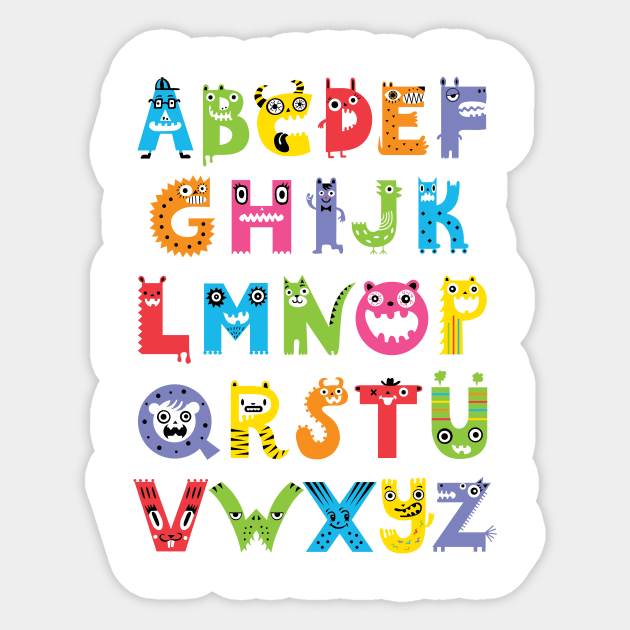 Monster Alphabet png , hand drawn , perfect for making stickers