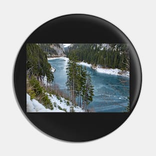 Mountain lake on wintertime Pin