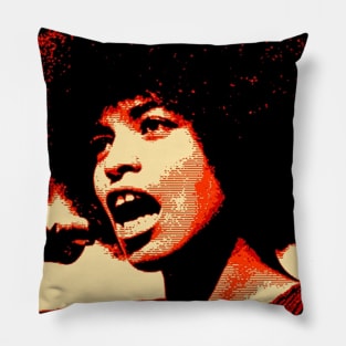 Angela Davis Resist (orange tone) Pillow