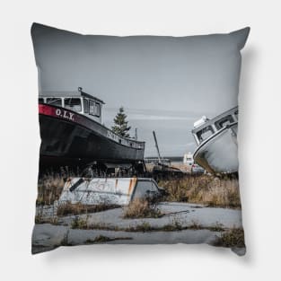 Retired Fishing Boat of the Coast of New-Brunswick, Canada V3 Pillow