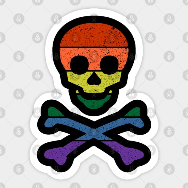 Rainbow Gay Pride Skull And Crossbones Pirate Jolly Roger T-Shirt Rainbow Gay Pride Skull And Crossbones Pirate Jolly Roger T-Shirt