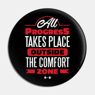 Fitness Gym Motivational Quote All Progress Takes Outside The Comfort Zone Pin