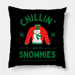 Chillin with the Snowmies - Merry Christmas Pillow