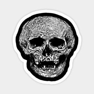 Vile Grungy Skull Art Illustration In Black and White Magnet