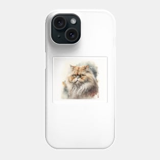 Persian Cat Watercolour Painting Phone Case