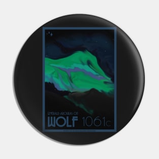 Art Deco Space Travel Poster  - Wolf 1061-C Pin