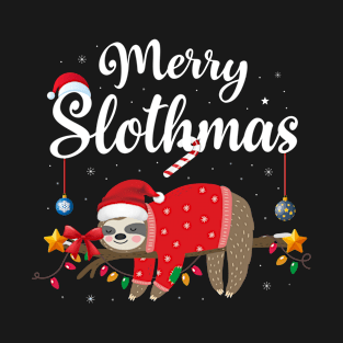 Merry Slothmas - Christmas Pajama for Sloth Lovers T-Shirt