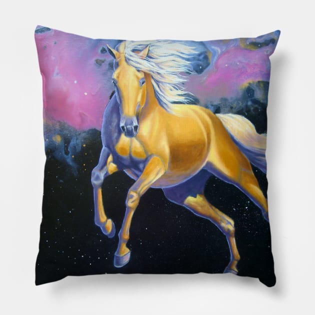 Cosmic Stallion Pillow by JoFrederiks