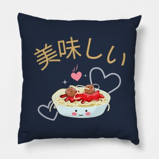 Delicious Meatball Pasta v1 Pillow