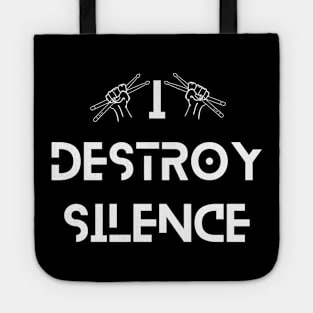 Funny Music Drums I Destroy Silence - For Drummer Tote