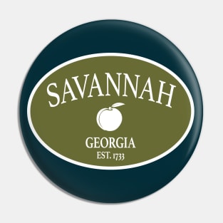 Savannah Georgia Est 1733 Peach Oval Moss Green Pin