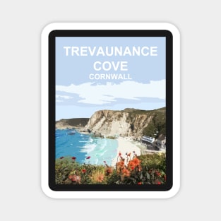 Trevaunance Cove, St Agnes Cornwall. Cornish gift. Kernow fishing harbour Magnet