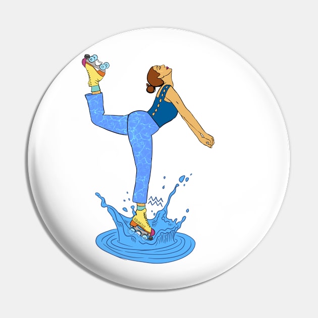 Aquarius Rollergirl Pin by Hotanist